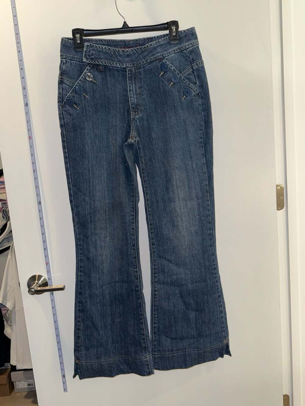 Kikit Jeans Sailor Style Wide Leg Flare Denim Jeans Size 6
